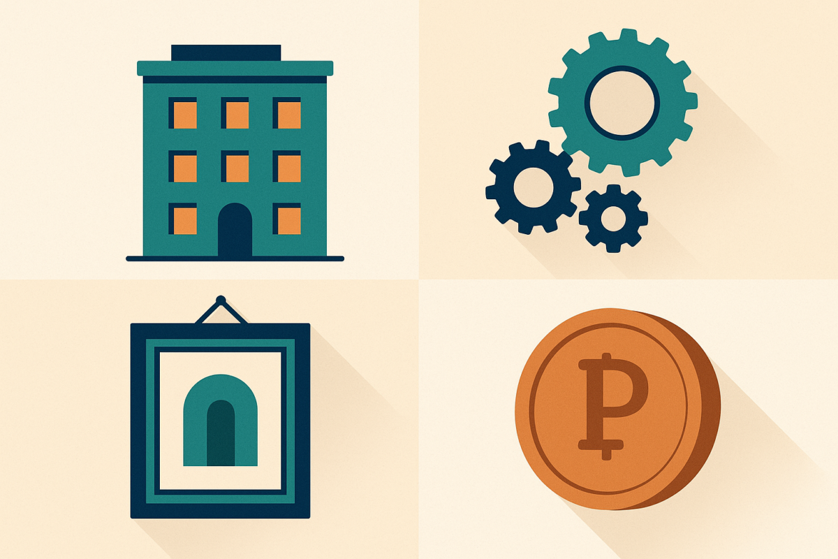 Illustration Alternative Investments: Immobilien, Beteiligungen und Sachwerte