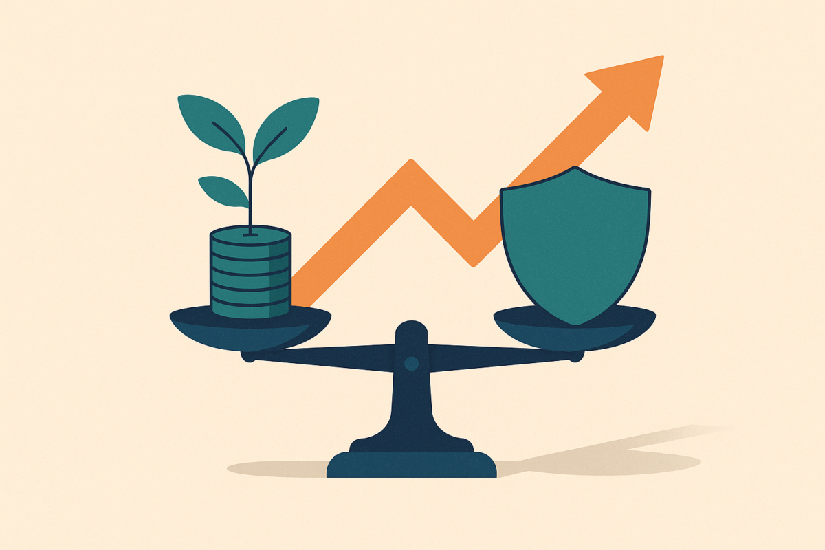 Illustration zum Geld anlegen: Balance aus Rendite, Sicherheit und Liquidität